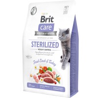 BRIT CARE Cat Sterilized Weight Сухий гіпоалергенний корм для стерилізованих котів з надмірною вагою (з качкою та індичкою)