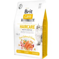 BRIT CARE Cat GF Haircare Healthy & Shiny Coat Сухий гіпоалергенний корм для котів з довгою шерстю (Лосось, Курка)