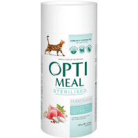 OPTIMEAL Повнораціонний сухий корм для стерилізованих котів (індичка та овес)
