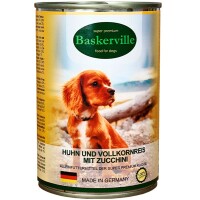 BASKERVILLE Вологий корм для дорослих собак усіх порід (з півнем, рисом та цукіні)