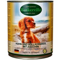 BASKERVILLE Вологий корм для дорослих собак усіх порід (з півнем, рисом та цукіні)