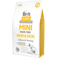 BRIT CARE GF Mini Hair&Skin Сухий гіпоалергенний корм для собак малих порід (з лососем та оселедцем)