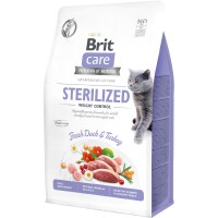 BRIT CARE Cat Sterilized Weight Сухий гіпоалергенний корм для стерилізованих котів з надмірною вагою (з качкою та індичкою)
