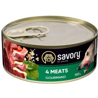 Savory Dog Gourmand Вологий корм для дорослих собак (4 види м'яса)