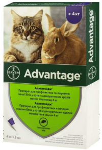 ELANCO Advantage Краплі від бліх для котів від бліх та кліщів
