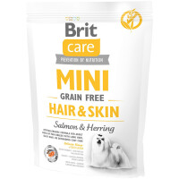 BRIT CARE GF Mini Hair&Skin Сухий гіпоалергенний корм для собак малих порід (з лососем та оселедцем)