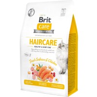 BRIT CARE Cat GF Haircare Healthy & Shiny Coat Сухий гіпоалергенний корм для котів з довгою шерстю (Лосось, Курка)