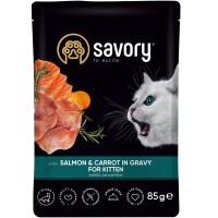 SAVORY Kitten Вологий корм для кошенят (лосось з морквою у соусі)