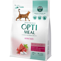 OPTIMEAL Повнораціонний сухий корм для дорослих котів (з високим вмістом телятини)