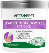 VET`S BEST Ear Relief Finger Wipes Вологі серветки для чищення вух собак