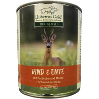 HUBERTUS GOLD Консерва для дорослих собак (з яловичиною, качкою, пастернаком, морквою та олією чорного кмину)