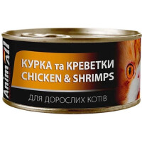 ANIMALL Вологий корм для котів (Курка з креветками)