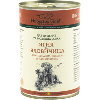 HUBERTUS GOLD Консерва для цуценят і молодих собак (з ягням, яловичиною, пастернаком та лляною олією)