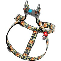 WAUDOG Nylon Шлея для собак з QR паспортом "Гламурні черепи"