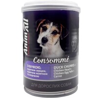 ANIMALL Вологий корм для дорослих собак усіх порід (консоме з качкою, курячим серцем та курячим жовтком)