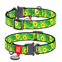 WAUDOG Nylon Нашийник для собак з QR паспортом "Авокадо"